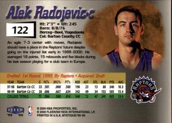 1999-00 Fleer Mystique #122 Aleksandar Radojevic Back
