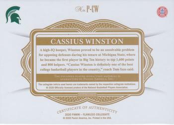 2020 Panini Flawless Collegiate - Patches Conference Logo #P-CW Cassius Winston Back