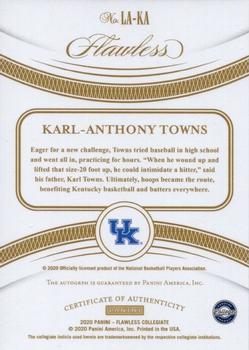 2020 Panini Flawless Collegiate - Legacy Autographs Gold #LA-KA Karl-Anthony Towns Back