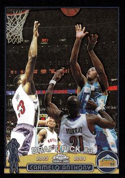 2003-04 Topps Chrome - Refractors Black #113 Carmelo Anthony Front