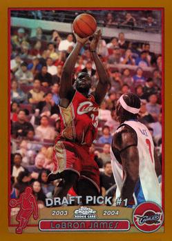 2003-04 Topps Chrome - Refractors Gold #111 Lebron James Front