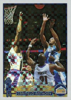 2003-04 Topps Chrome - X-Fractors #113 Carmelo Anthony Front