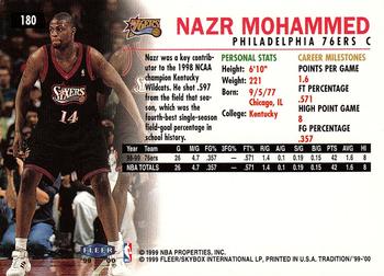 1999-00 Fleer Tradition #180 Nazr Mohammed Back