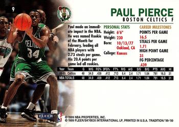 1999-00 Fleer Tradition #9 Paul Pierce Back