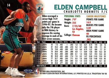 1999-00 Fleer Tradition #14 Elden Campbell Back
