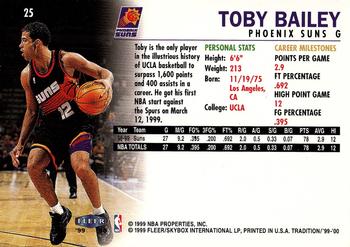 1999-00 Fleer Tradition #25 Toby Bailey Back