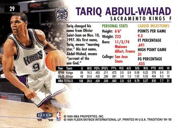 1999-00 Fleer Tradition #29 Tariq Abdul-Wahad Back