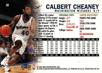 1999-00 Fleer Tradition #38 Calbert Cheaney Back
