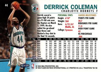 1999-00 Fleer Tradition #44 Derrick Coleman Back