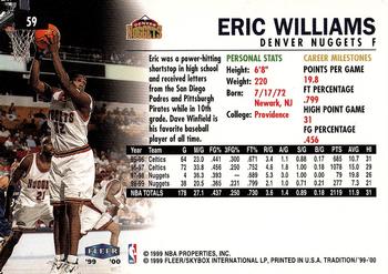 1999-00 Fleer Tradition #59 Eric Williams Back