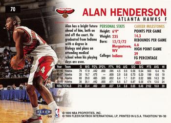 1999-00 Fleer Tradition #70 Alan Henderson Back