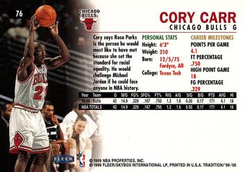 1999-00 Fleer Tradition #76 Cory Carr Back