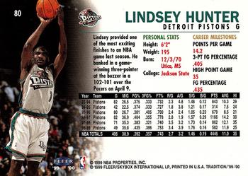 1999-00 Fleer Tradition #80 Lindsey Hunter Back