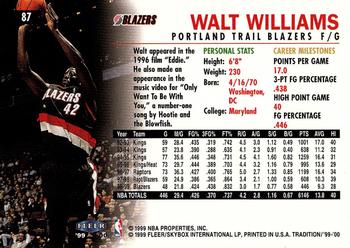 1999-00 Fleer Tradition #87 Walt Williams Back