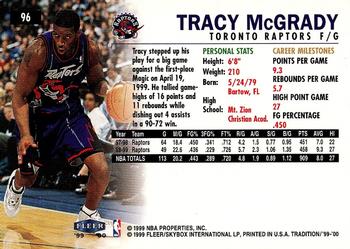 1999-00 Fleer Tradition #96 Tracy McGrady Back