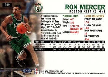1999-00 Fleer Tradition #102 Ron Mercer Back