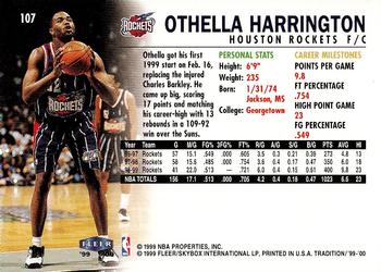 1999-00 Fleer Tradition #107 Othella Harrington Back