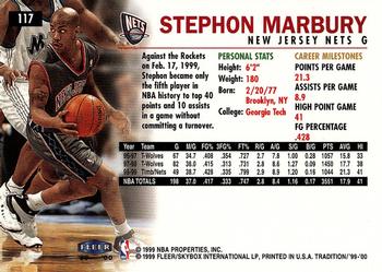 1999-00 Fleer Tradition #117 Stephon Marbury Back