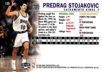 1999-00 Fleer Tradition #120 Predrag Stojakovic Back