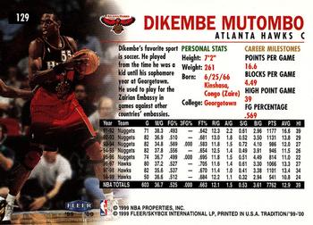 1999-00 Fleer Tradition #129 Dikembe Mutombo Back