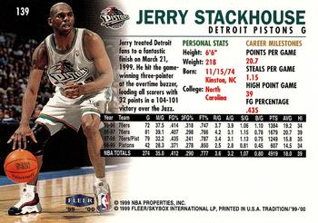 1999-00 Fleer Tradition #139 Jerry Stackhouse Back