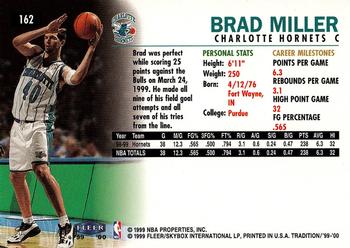 1999-00 Fleer Tradition #162 Brad Miller Back