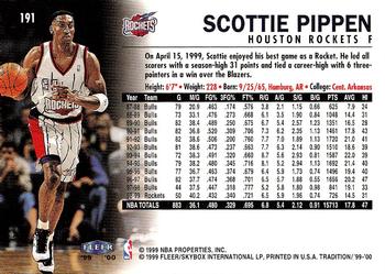 1999-00 Fleer Tradition #191 Scottie Pippen Back