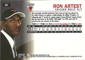 1999-00 Fleer Tradition #201 Ron Artest Back