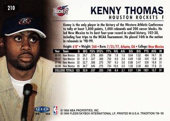 1999-00 Fleer Tradition #210 Kenny Thomas Back
