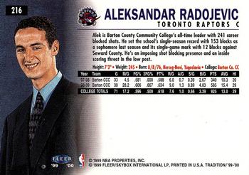 1999-00 Fleer Tradition #216 Aleksandar Radojevic Back