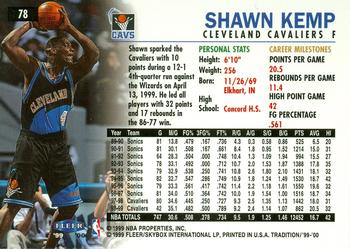 1999-00 Fleer Tradition #78 Shawn Kemp Back