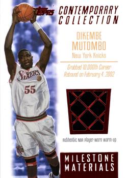2003-04 Topps Contemporary Collection - Milestone Materials Red #MIM-DM Dikembe Mutombo Front