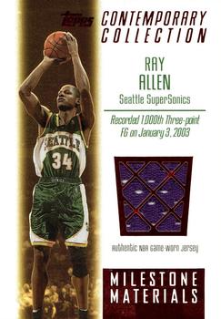 2003-04 Topps Contemporary Collection - Milestone Materials Red #MIM-RA Ray Allen Front