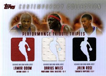 2003-04 Topps Contemporary Collection - Performance Tribute Triples Red #PTT-OMR Lamar Odom / Darius Miles / Jalen Rose Front