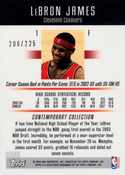 2003-04 Topps Contemporary Collection - Red #1 LeBron James Back