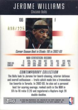 2003-04 Topps Contemporary Collection - Red #106 Jerome Williams Back