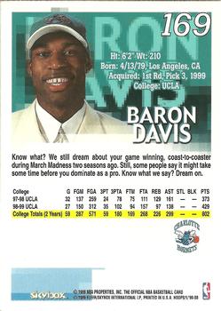 1999-00 Hoops #169 Baron Davis Back