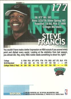 1999-00 Hoops #177 Steve Francis Back