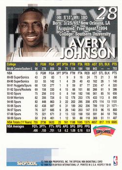 1999-00 Hoops #28 Avery Johnson Back