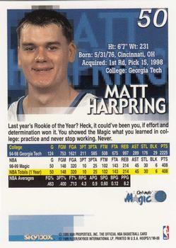 1999-00 Hoops #50 Matt Harpring Back