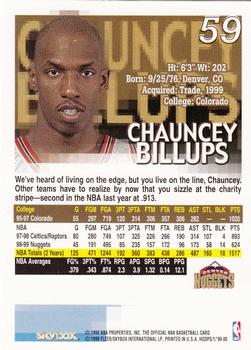 1999-00 Hoops #59 Chauncey Billups Back
