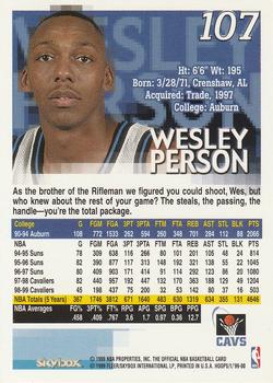 1999-00 Hoops #107 Wesley Person Back
