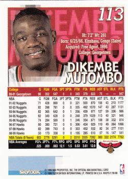 1999-00 Hoops #113 Dikembe Mutombo Back