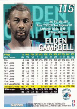 1999-00 Hoops #115 Elden Campbell Back
