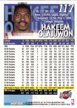 1999-00 Hoops #117 Hakeem Olajuwon Back