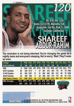 1999-00 Hoops #120 Shareef Abdur-Rahim Back