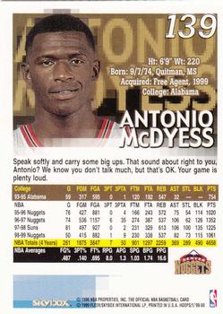 1999-00 Hoops #139 Antonio McDyess Back