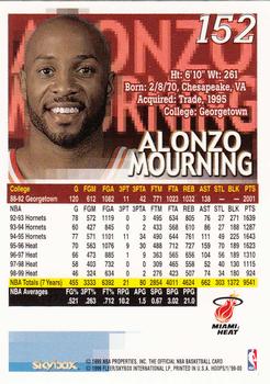 1999-00 Hoops #152 Alonzo Mourning Back