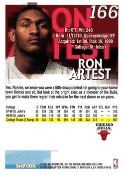 1999-00 Hoops #166 Ron Artest Back