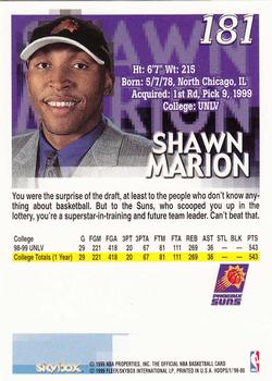 1999-00 Hoops #181 Shawn Marion Back